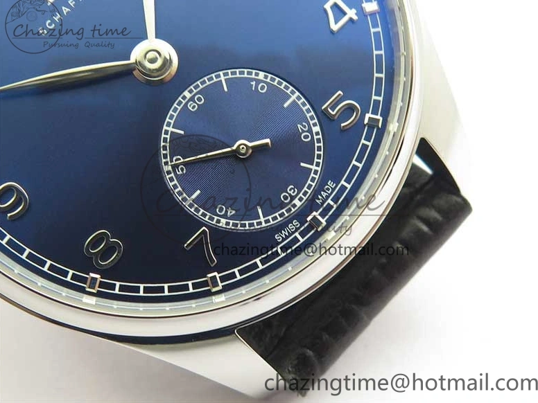 MIROTIME 0502 TimelessDesign Portuguese IW358304 ZF 1:1 Best Edition SS Blue Dial on Leather Strap A 7078
